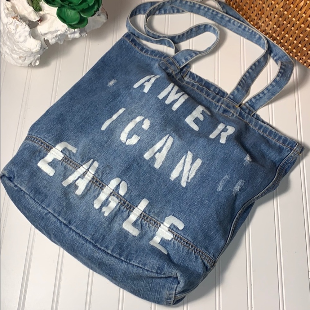 American Eagle Denim Tote Bag